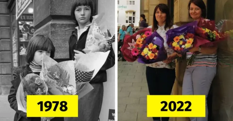Fotografas praėjus dešimtmečiams nusprendė atkurti tas pačias fotografijas su tais pačiais žmonėmis. Išėjo labai šauniai