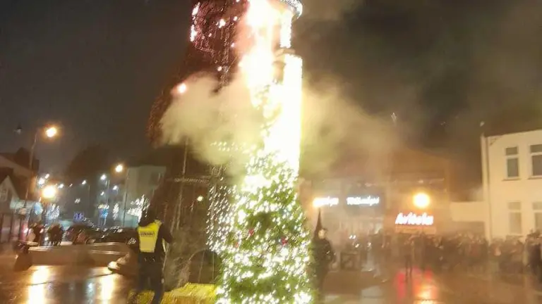 Telšių eglutės nupuošti nereikės? Paskendo liepsnose (Video)