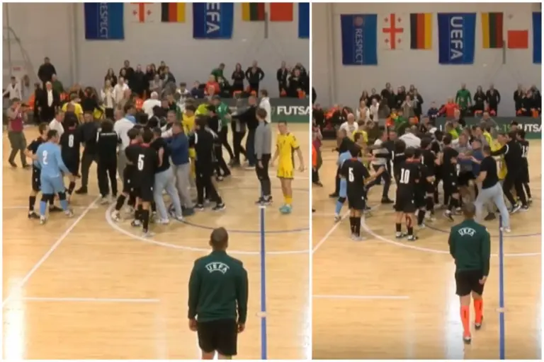Cirkas Druskininkuose: Lietuvos ir Sakartvelo futbolininkų rungtynės baigėsi masinėmis muštynėmis