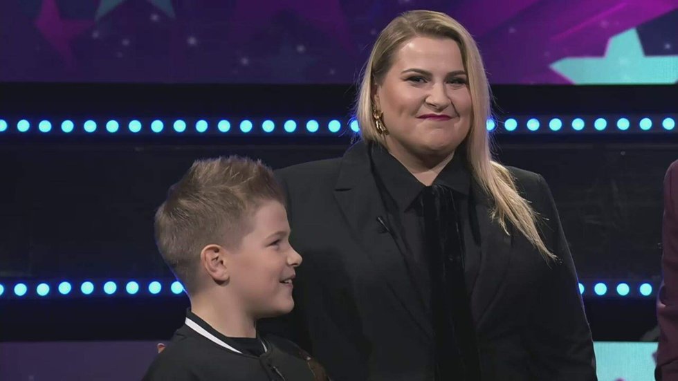 Erika Vitulskienė su sūnumi Herkumi (nuotr. stop kadras)