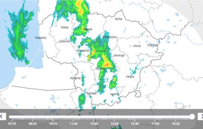 Per Lietuvą slenka kritulių frontas