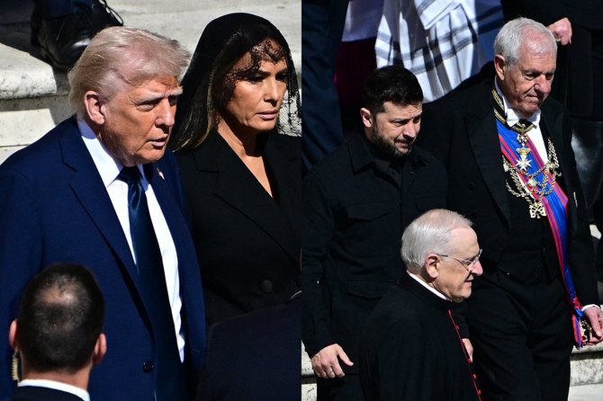 Donaldas Trumpas, Melania Trump, Volodymyras Zelenskis / AFP