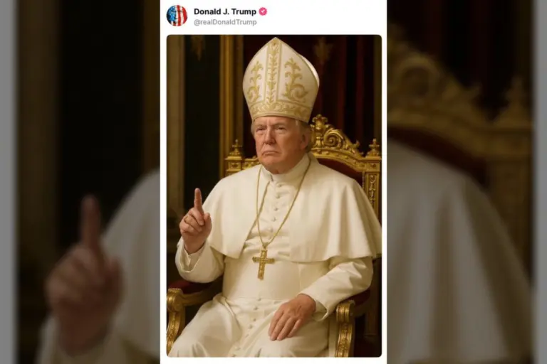 D. Trumpo socialinėje žiniasklaidoje – netikėtas vaizdelis: pasiskelbė ir popiežiumi