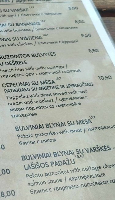 Išvydusi cepelinų kainą Lietuvos pajūryje Ilona net prisėdo: „Jūs rimtai?“ (Nuotr. skaitytojo) 