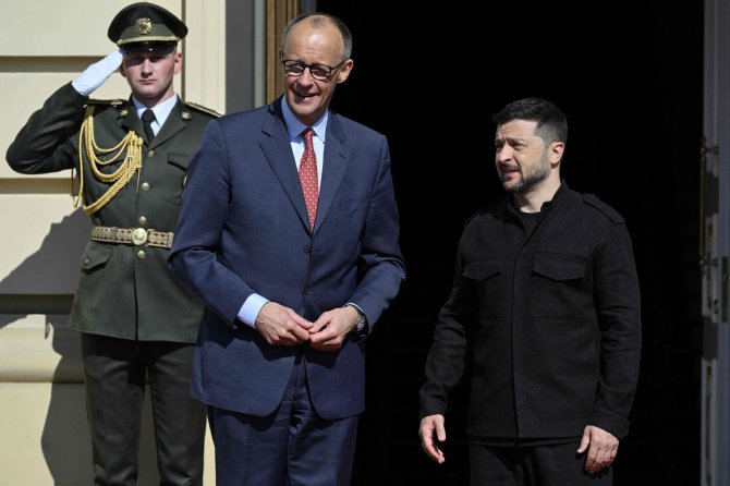F. Merzas ir V. Zelenskis / GENYA SAVILOV / AFP