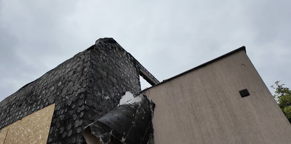 „TV Pagalba“. Gaisras Gargžduose (nuotr. stop kadras) „TV Pagalba“. Gaisras Gargžduose (nuotr. stop kadras)