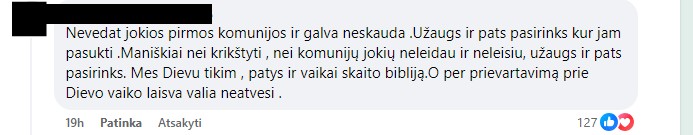 Pirmos komunijos klausimas