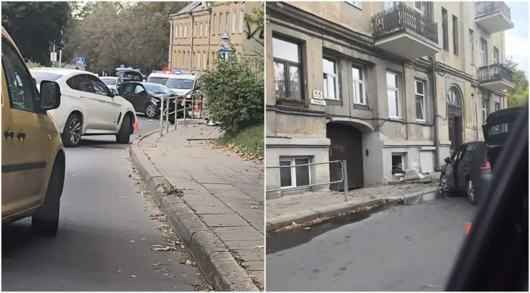 Naujininkuose „VW Golf“ taranavo namo sieną