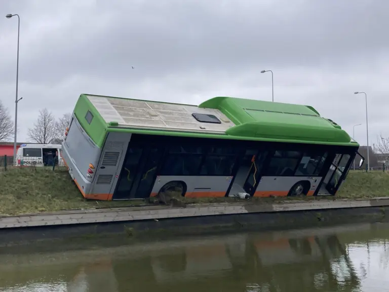 Klaipėdoje autobusas vos neįvažiavo į tvenkinį: vairuotojas pasijuto blogai, žmonės krito į vandenį