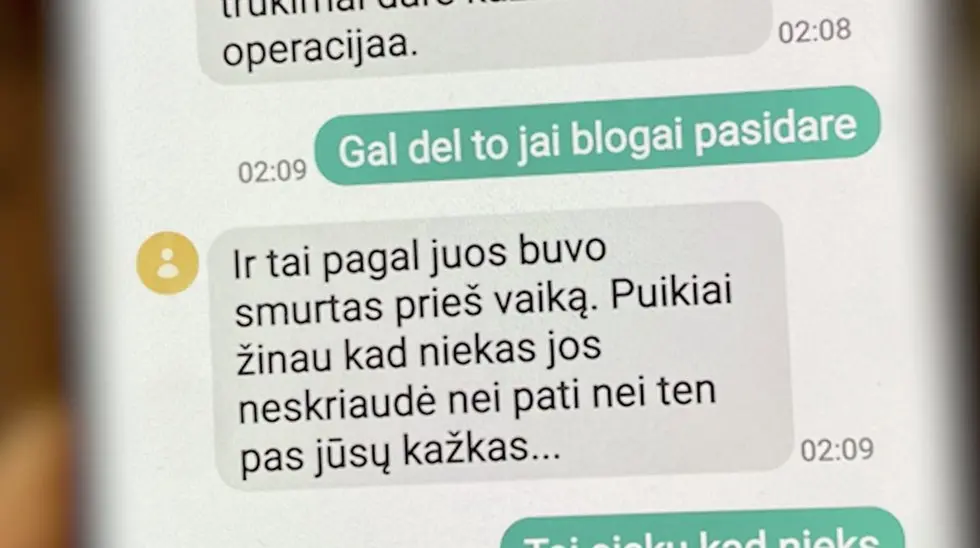 Prabilo žiauriai sumuštos 2-metės močiutė – atskleidė paskutinį susirašinėjimą su dukra (nuotr. stop kadras) Prabilo žiauriai sumuštos 2-metės močiutė – atskleidė paskutinį susirašinėjimą su dukra (nuotr. stop kadras)