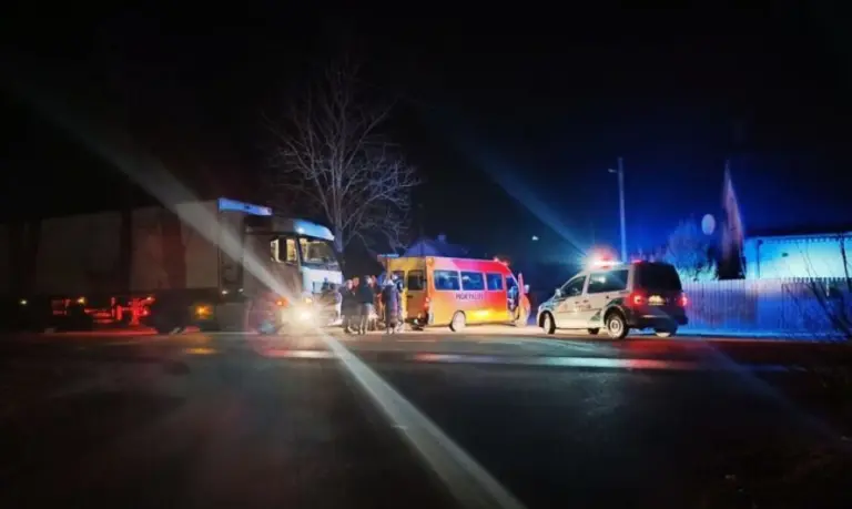 Vidurnaktį Kėdainių rajone vilkikas kliudė keleivių pilną mokyklinį mikroautobusą