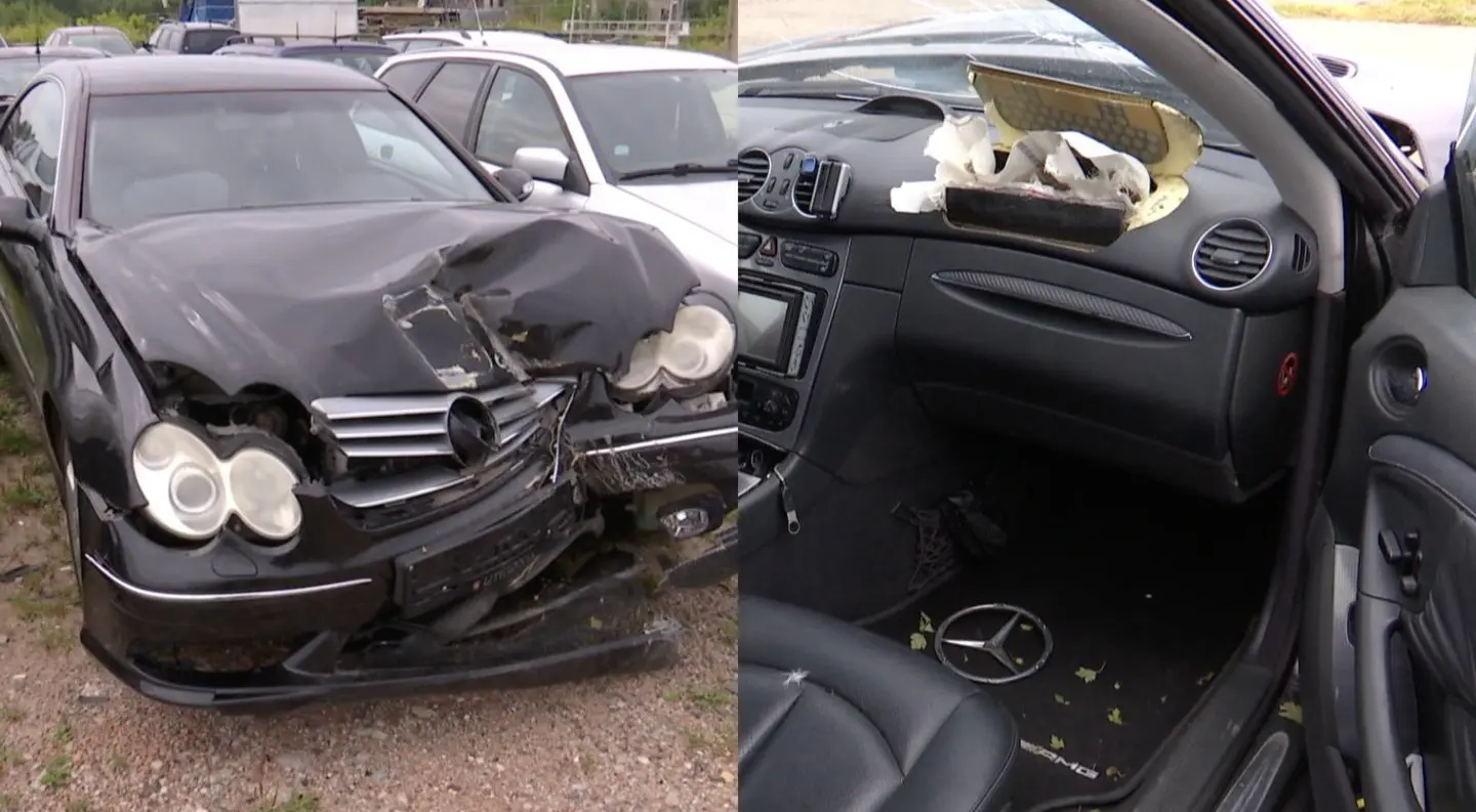 Mįslė Šalčininkuose: kai pareigūno automobilis nuvertė stulpą, net keli žmonės prisipažino vairavę