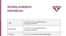 „Sodros“ išmokų kalendorius 3