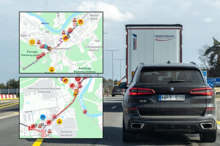 Vilniuje – milžiniškos spūstys: šių vietų šiuo metu geriau vengti