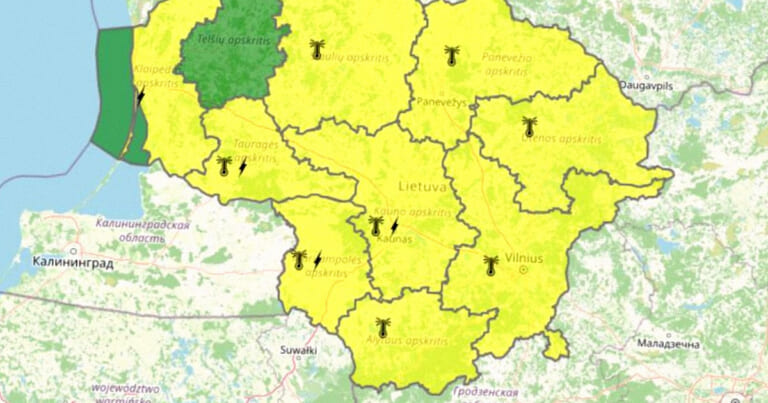 Didžiajai Lietuvos daliai paskelbtas perspėjimas