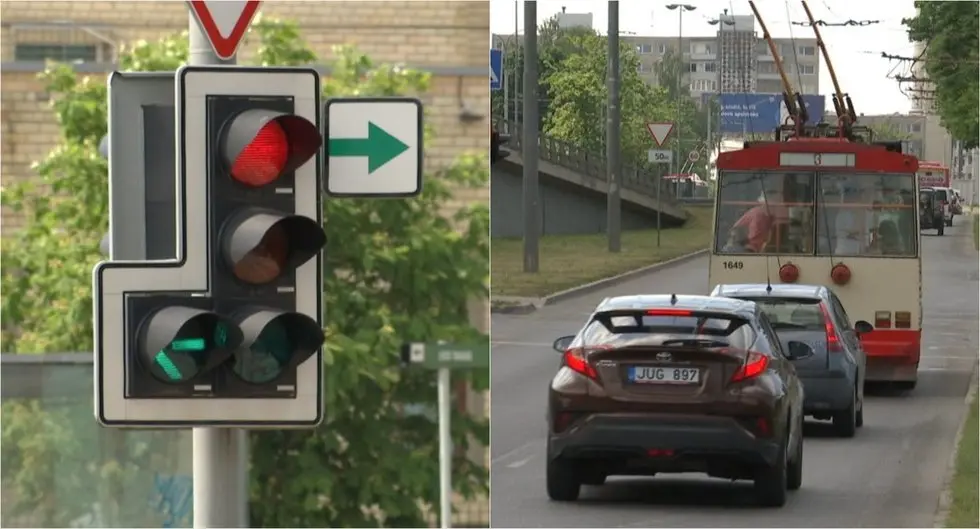 Vairuotojams sankryžose galėtų atsirasti naujovė: ekspertas ragina pirmiausia ją išbandyti (tv3.lt koliažas)